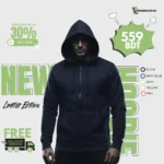 স্টাইলিশ প্রিমিয়াম ব্ল্যাক হুডি – সুপার সফট ও আরামদায়ক - orderkorun.net